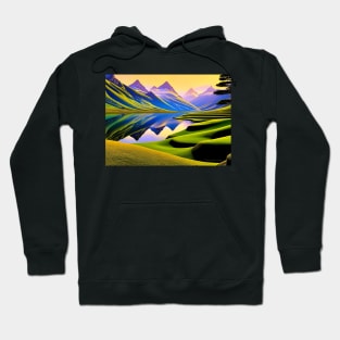 Psychedelic Mountain Landscape Hoodie